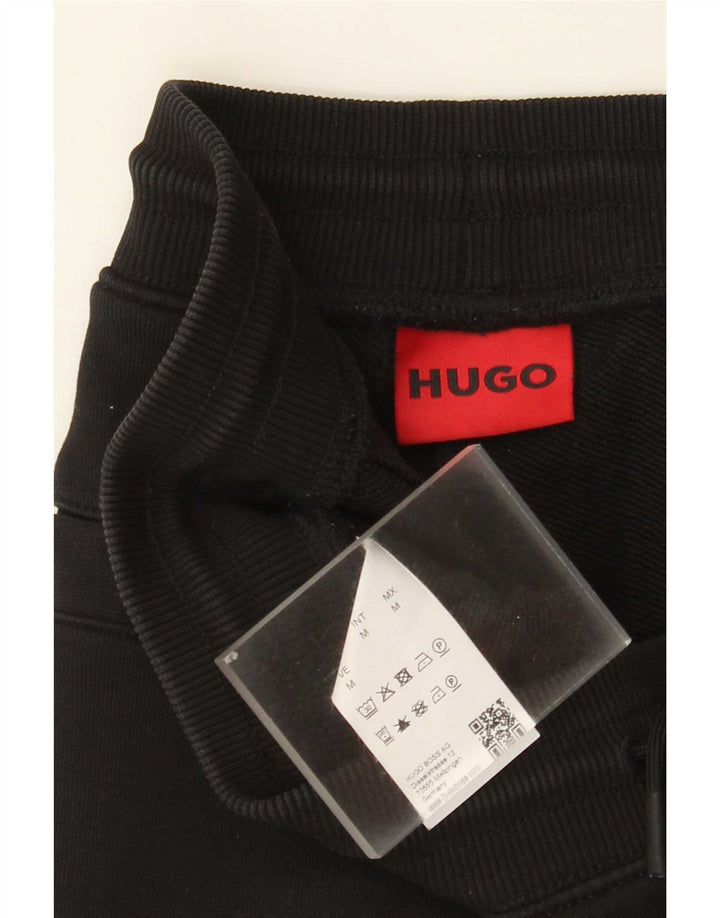 Ανδρικό αθλητικό σορτς Hugo Boss, μεσαίο μαύρο βαμβακερό