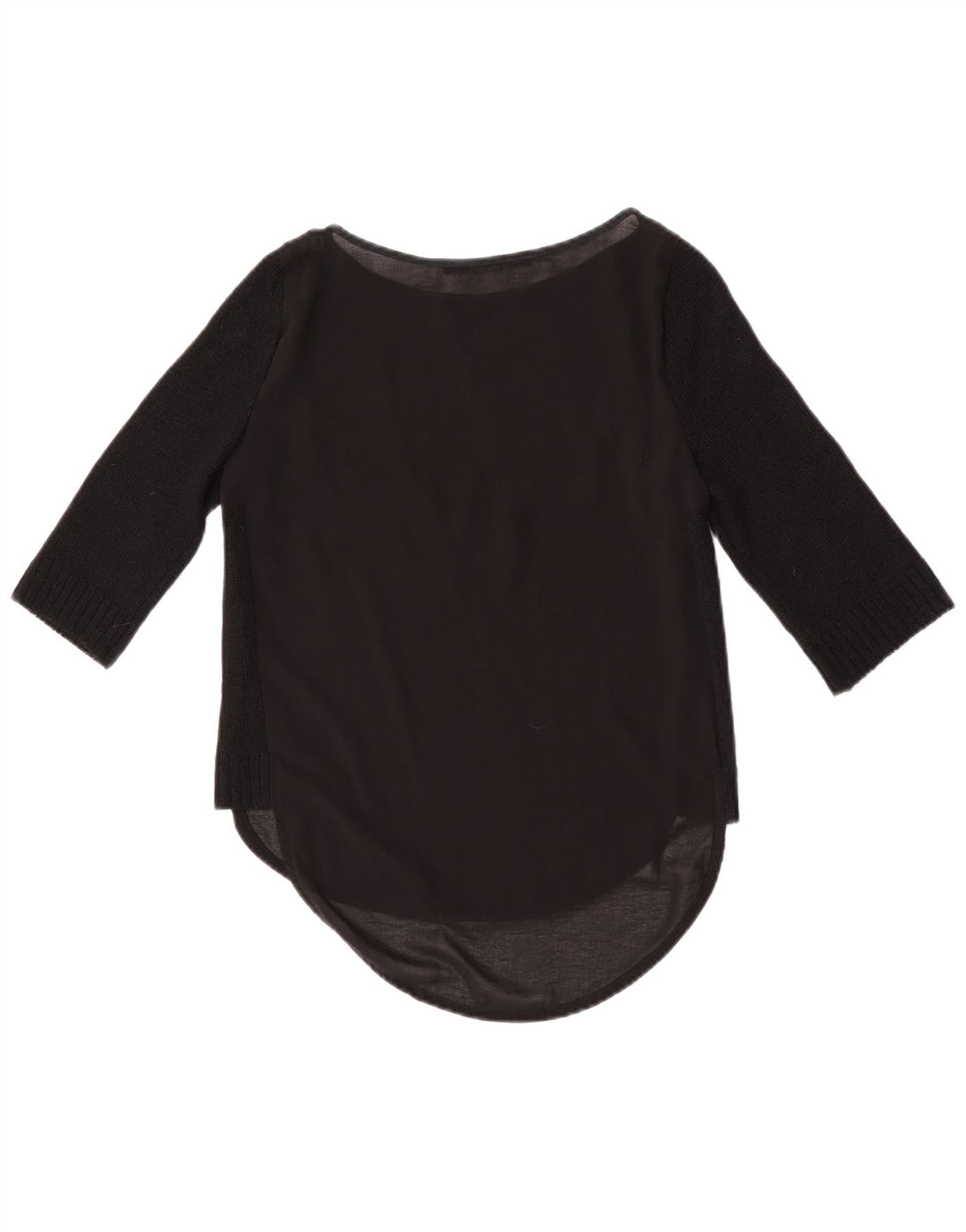 Zara Γυναικείο Μπλουζάκι 3/4 Μανίκι UK 10 Small Black
