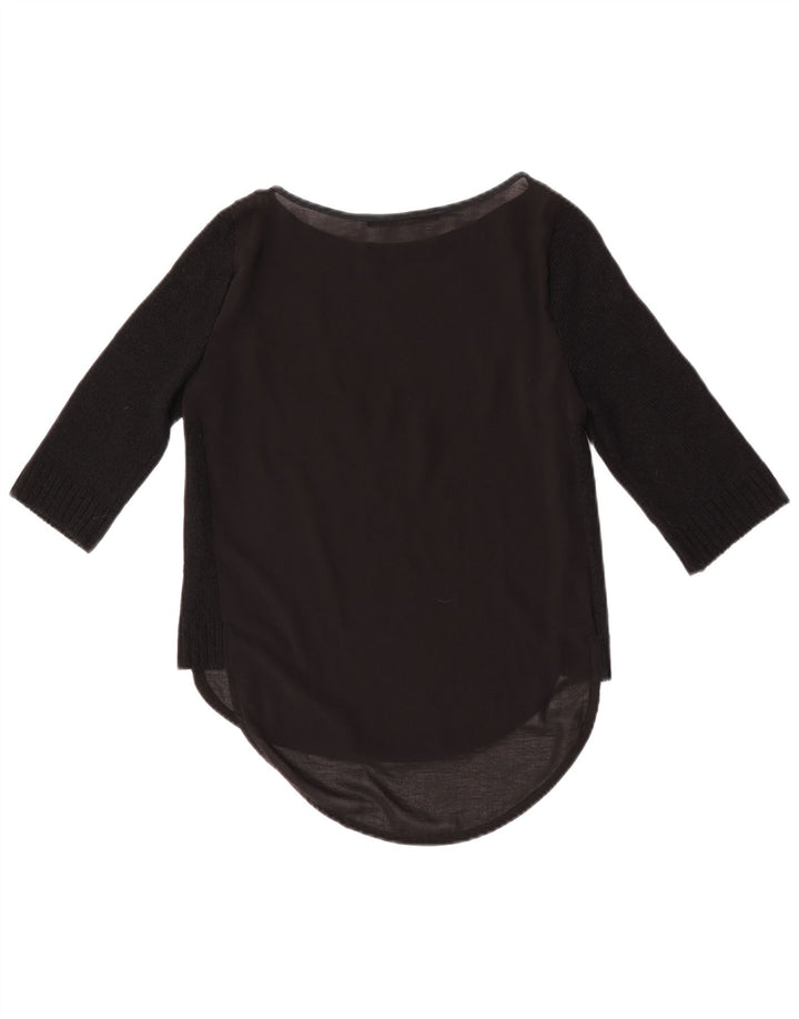 Zara Γυναικείο Μπλουζάκι 3/4 Μανίκι UK 10 Small Black