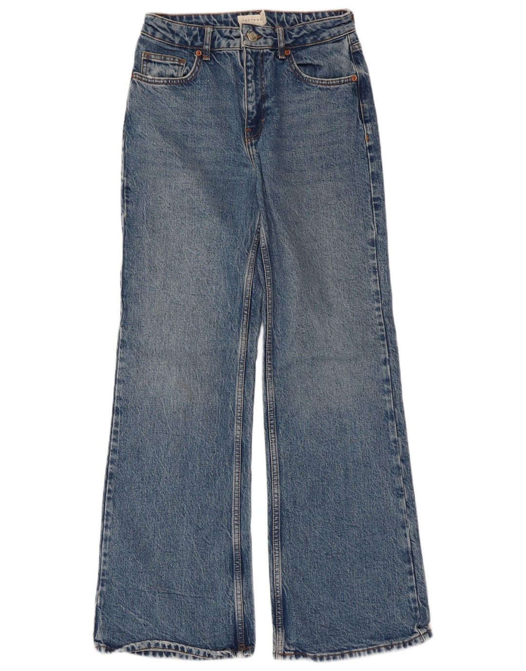 Topshop Γυναικείο Relaxed Flared Jeans W26 L30 Blue Cotton