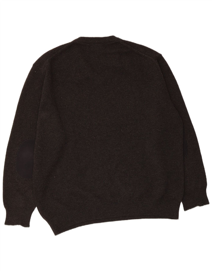 Fred Perry Ανδρικό πουλόβερ με λαιμόκοψη με λαιμόκοψη σε μεγάλο γκρι μάλλινο
