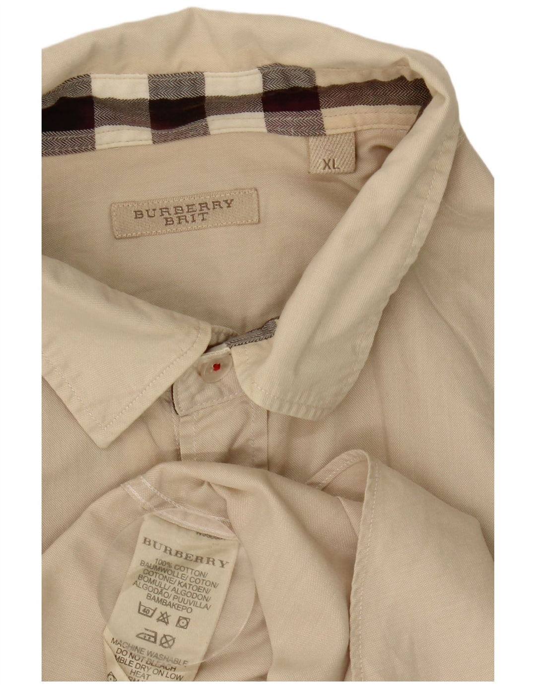 Ανδρικό πουκάμισο Burberry XL Μπεζ βαμβακερό