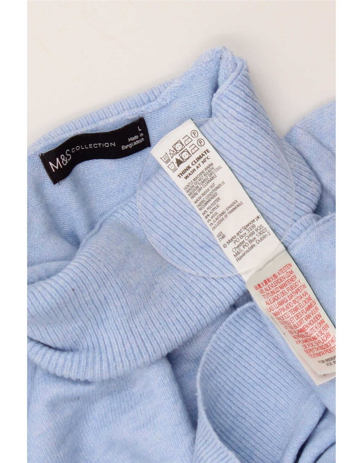 Marks & Spencer Γυναικείο πουλόβερ με ρολό λαιμόκοψη UK 16 μεγάλο μπλε πολυεστέρα