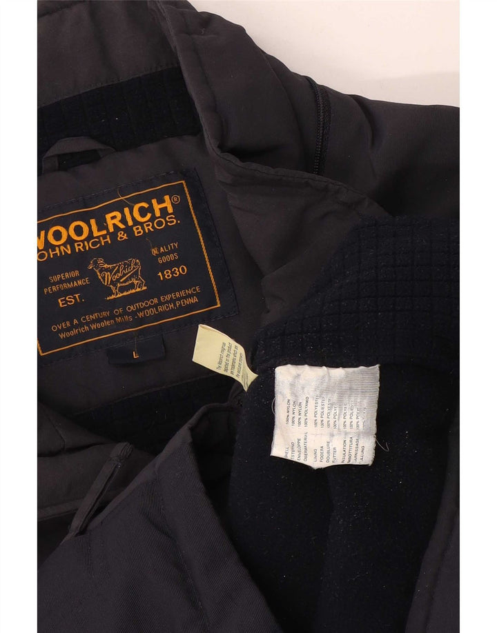 Woolrich Ανδρικό γραφικό αντιανεμικό μπουφάν UK 40 Large Navy Blue Nylon