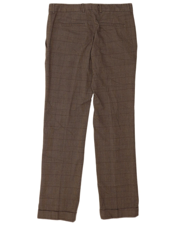 Zara Ανδρικό ίσιο παντελόνι EU 44 Large W34 L34 Grey Check Polyester