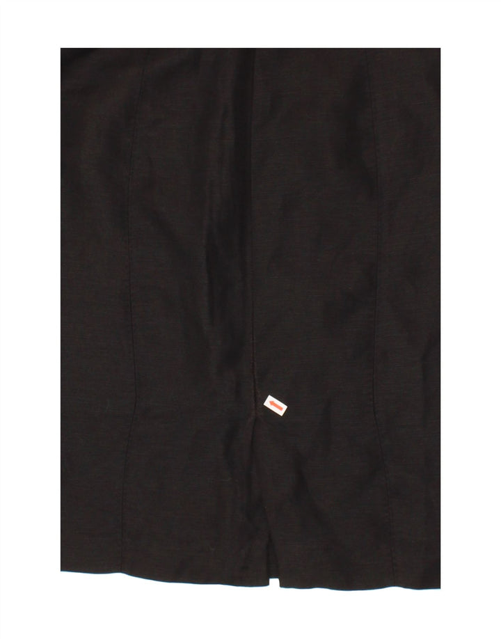 ZARA Womens Pencil Skirt Large W32 Black Linen Vintage Zara and Second-Hand Zara from Messina Hembry 