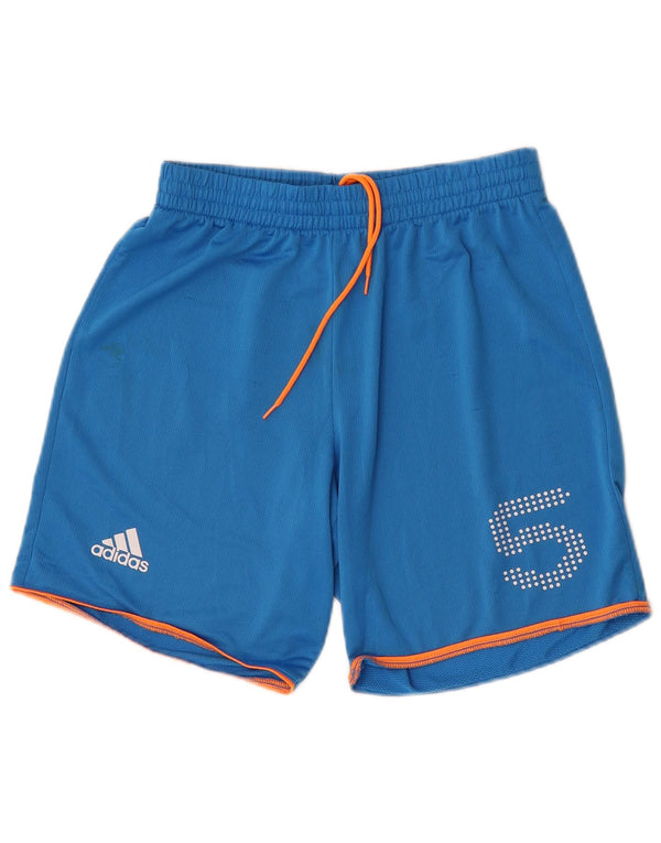 Ανδρικό γραφικό αθλητικό σορτς Adidas μικρό μπλε πολυεστέρα