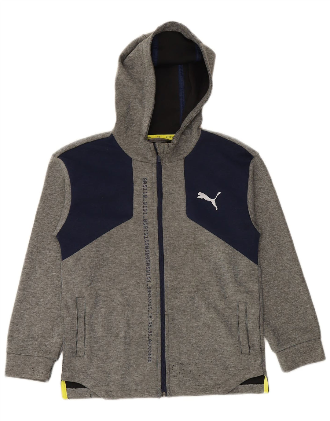 Πουλόβερ PUMA Boys Graphic Zip Hoodie 9-10 Years Grey Colorblock Polyester