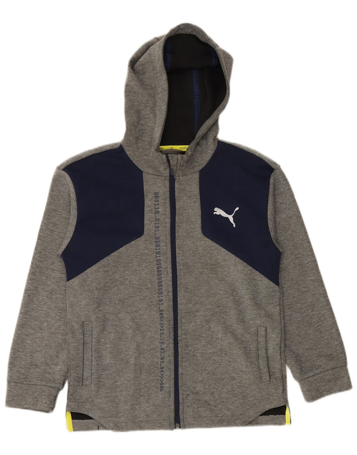 Πουλόβερ PUMA Boys Graphic Zip Hoodie 9-10 Years Grey Colorblock Polyester