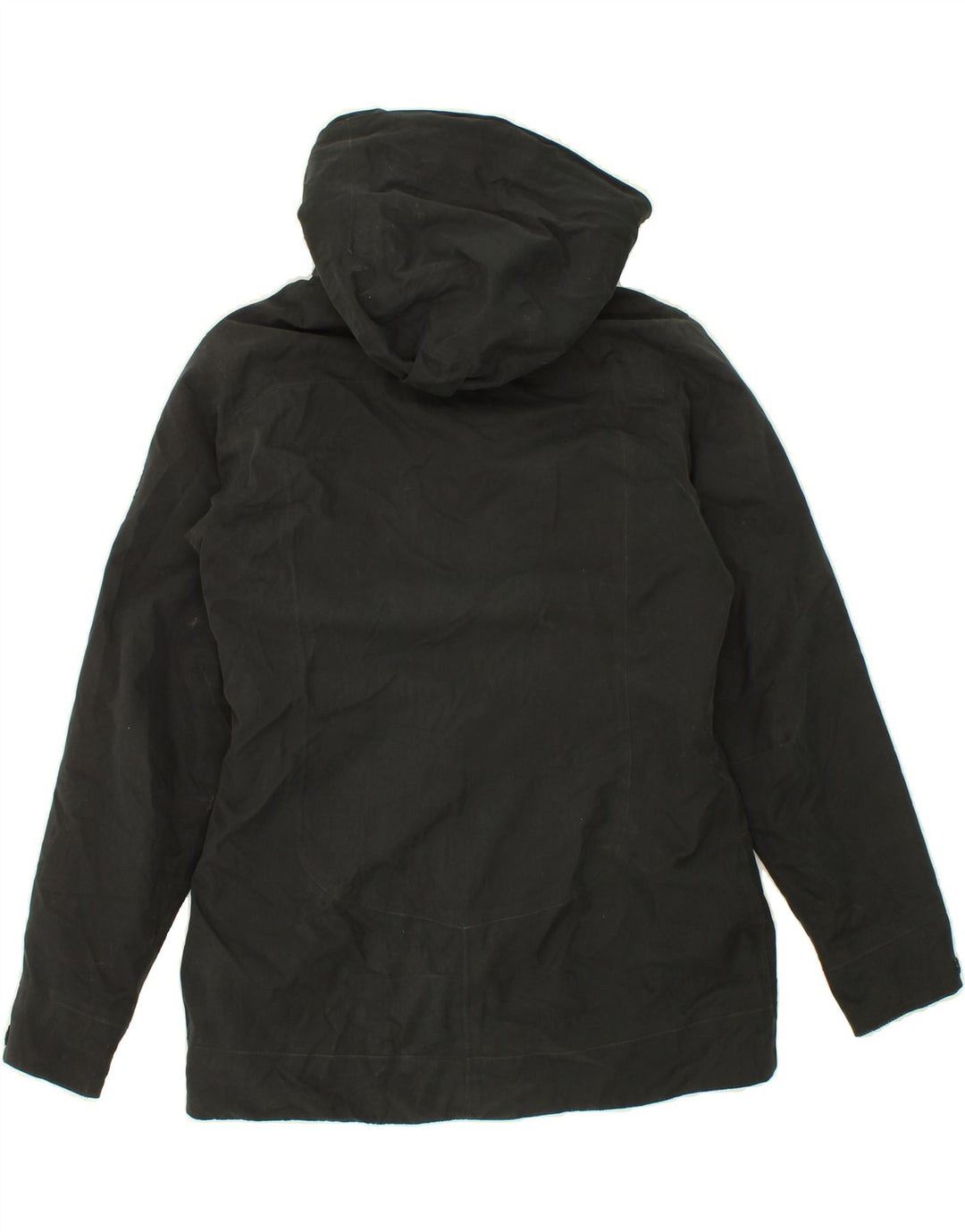 JACK WOLFSKIN Womens Hooded Windbreaker Jacket UK 8/10 Small Black Vintage Jack Wolfskin and Second-Hand Jack Wolfskin from Messina Hembry 