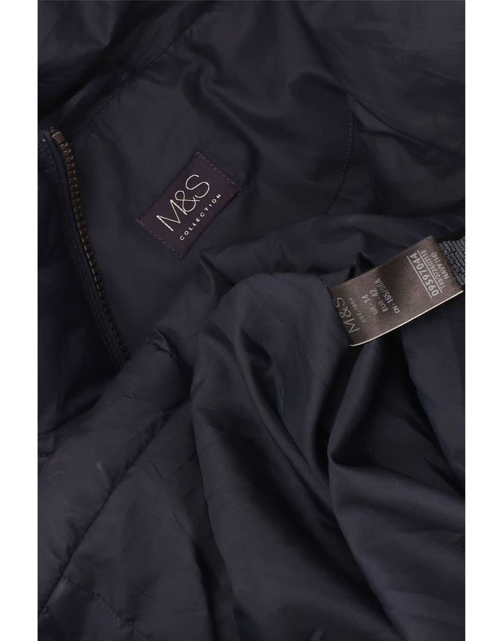 Marks & Spencer Γυναικείο παλτό UK 14 Large Navy Blue Polyester