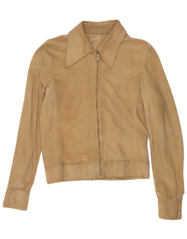 Vintage Γυναικείο Suede Jacket IT 44 Medium Beige