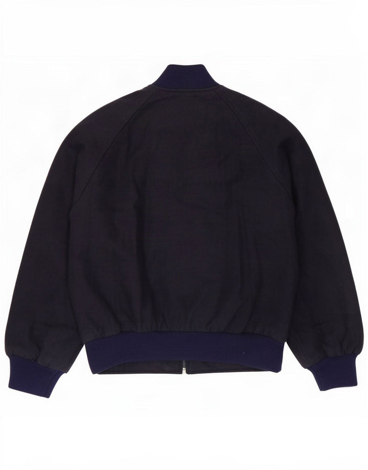 Vintage Ανδρικό Bomber Jacket IT 46 Small Navy Blue Wool