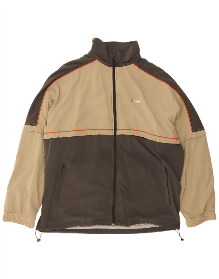 Ανδρική φόρμα Lotto Top Jacket 2XL Beige Colourblock Polyester