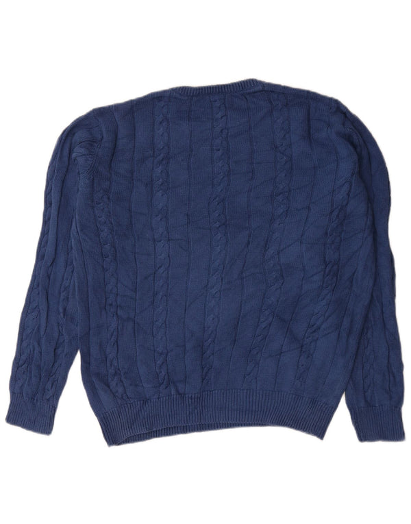 Marks & Spencer Ανδρικό μπλε πουλόβερ με λαιμόκοψη Harbor Crew Small Navy Blue