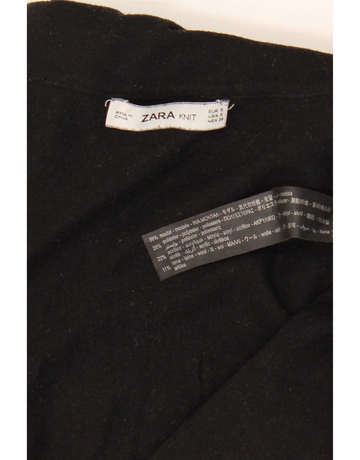 Zara Γυναικείο πουλόβερ με ρολό λαιμόκοψη UK 10 Small Black Modal