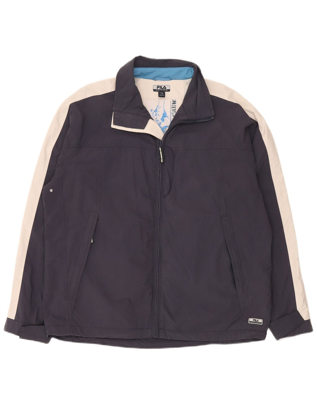 Ανδρικό μπουφάν FILA Windbreaker IT 50 Large Navy Blue Colorblock Polyamide