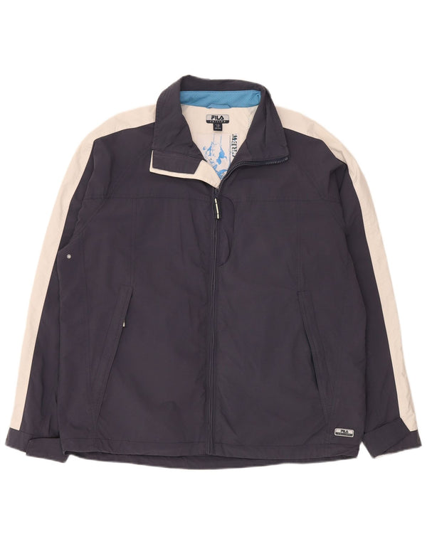 Ανδρικό μπουφάν FILA Windbreaker IT 50 Large Navy Blue Colorblock Polyamide
