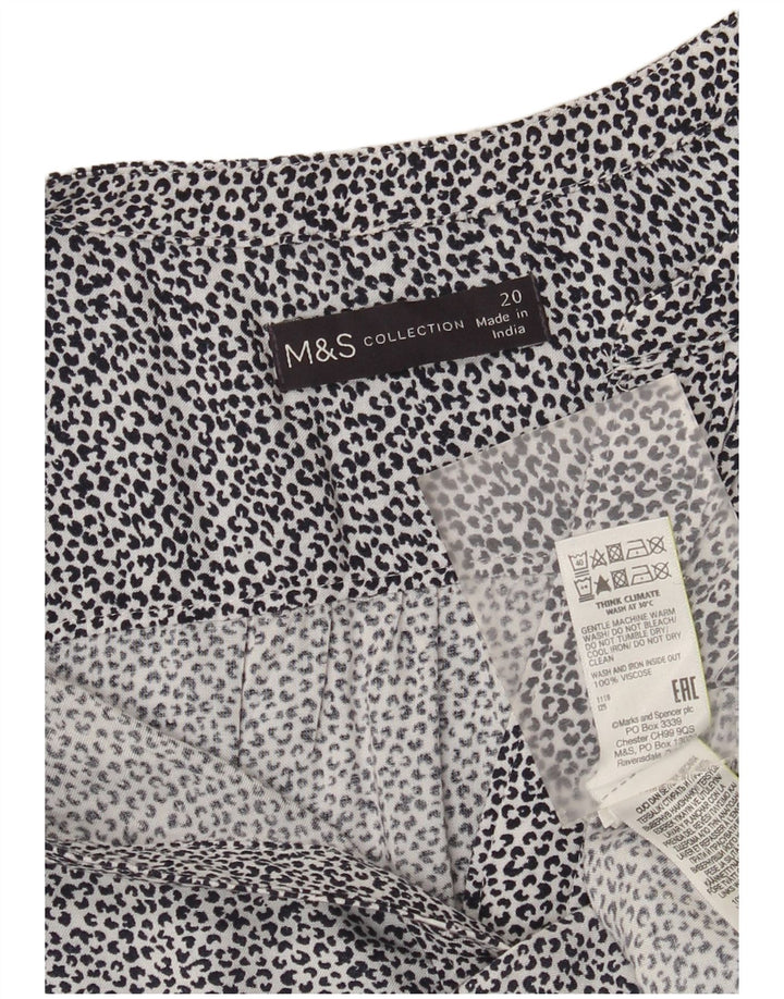Marks & Spencer Γυναικείο πουλόβερ Μπλούζα UK 20 2XL Λευκό Animal Print