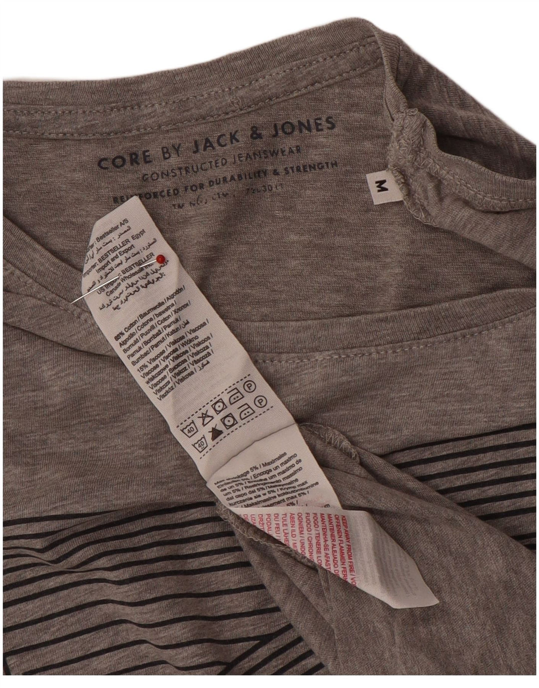 Jack & Jones Ανδρική Μπλούζα T-Shirt Medium Grey Cotton
