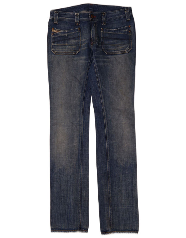 DIESEL Womens Straight Jeans W28 L35 Blue Cotton