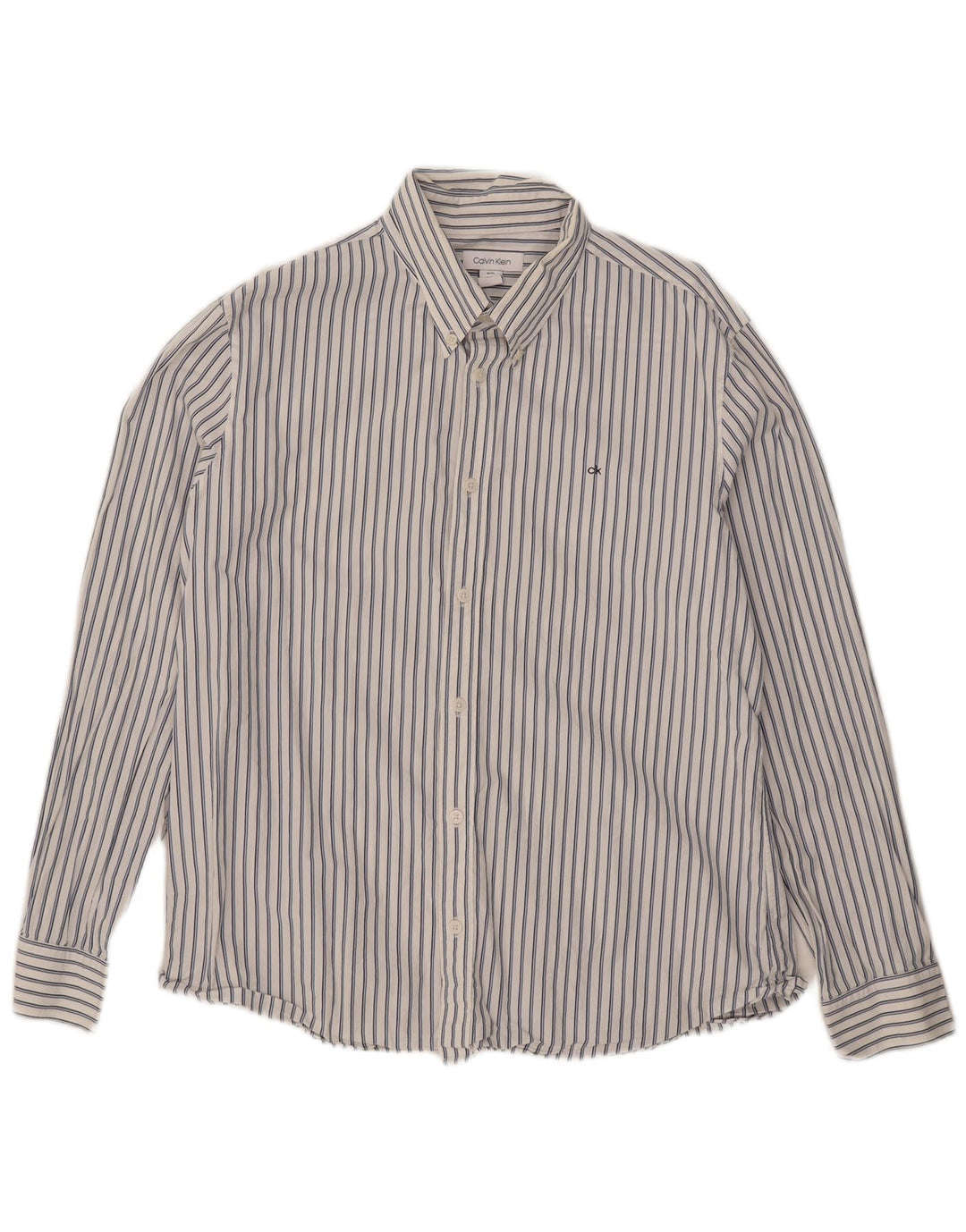 Ανδρικό πουκάμισο Calvin Klein XL Λευκό Pinstripe