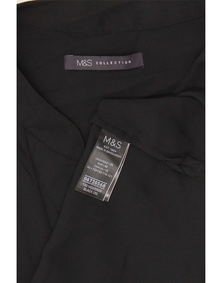 Marks & Spencer Γυναικεία Αμάνικη Μπλούζα Τοπ UK 20 2XL Μαύρο Πολυεστέρας