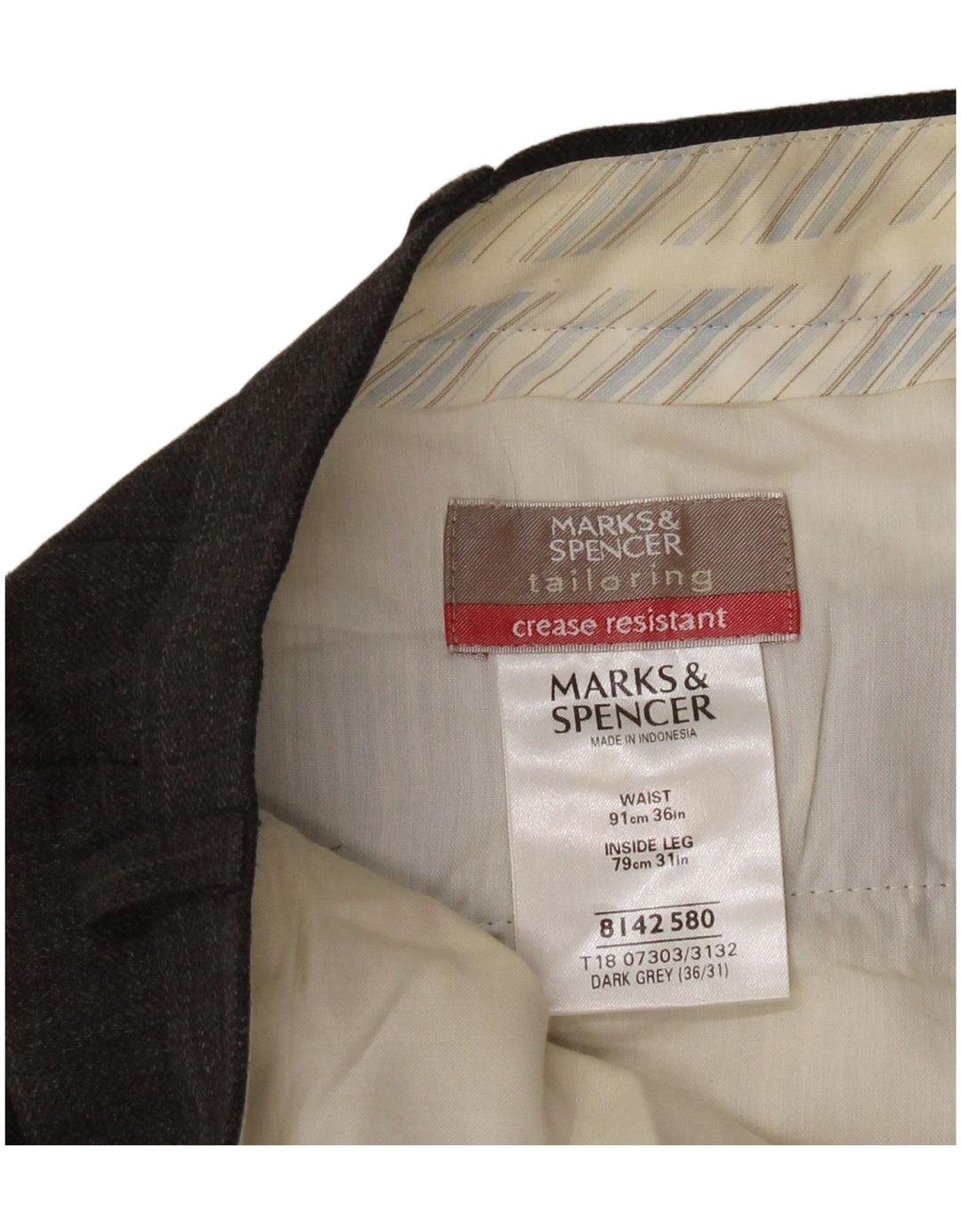 Ανδρικό παντελόνι με φόρμα Marks & Spencer W36 L31 Grey Polyester
