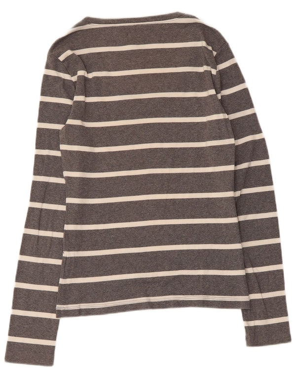 Tommy Hilfiger Γυναικείο μακρυμάνικο UK 8 μικρό βαμβακερό γκρι ριγέ