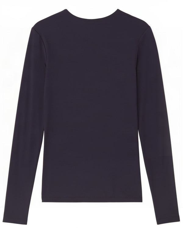 Zara Γυναικείο τοπ μακρυμάνικο UK 8 Small Navy Blue Polyamide