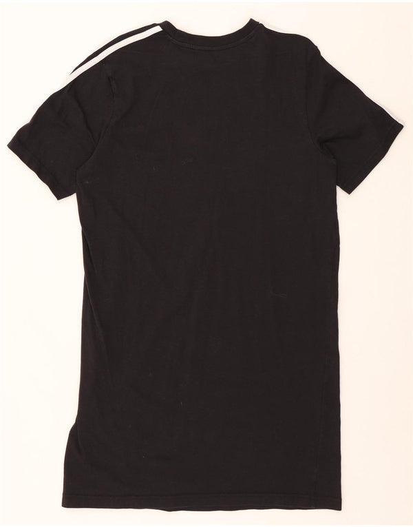 ADIDAS Womens Loose Fit T-Shirt Dress UK 12/14 Medium Black Cotton
