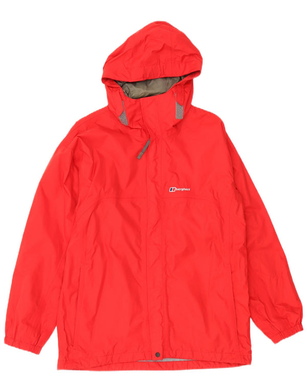 Berghaus Boys Hooded Rain Jacket 12-13 Years Red Nylon