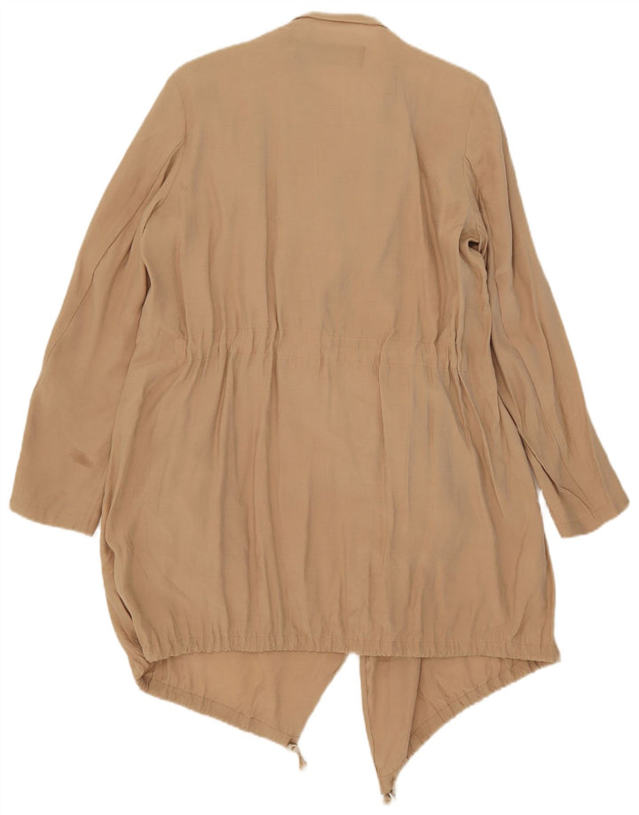 Zara Γυναικείο Open Waterfall Jacket UK 14 Medium Beige Modal