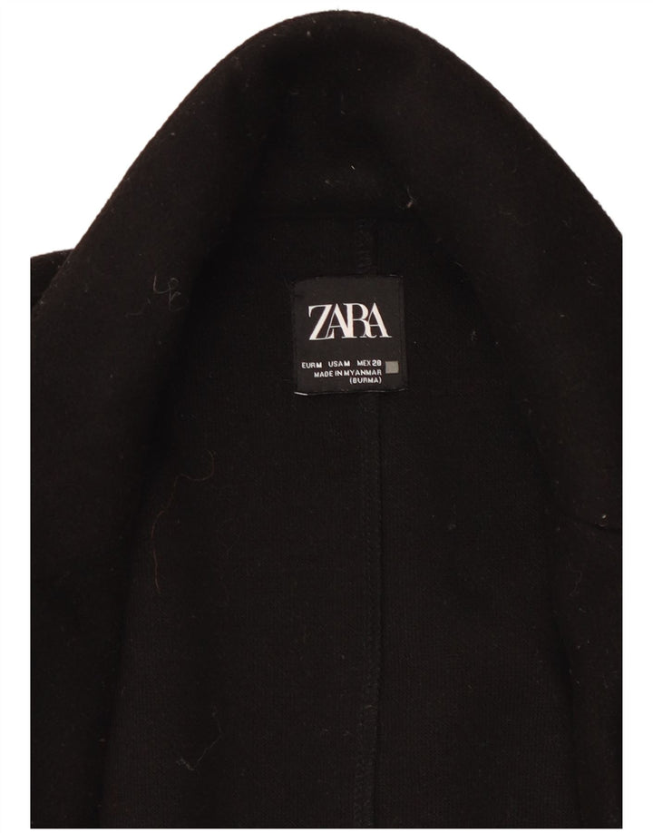 Zara Γυναικείο Ανοιχτό Παλτό UK 14 Μεσαίο Μαύρο