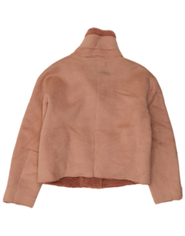 Zara Γυναικείο μπουφάν Sherpa UK 10 Small Pink Polyester