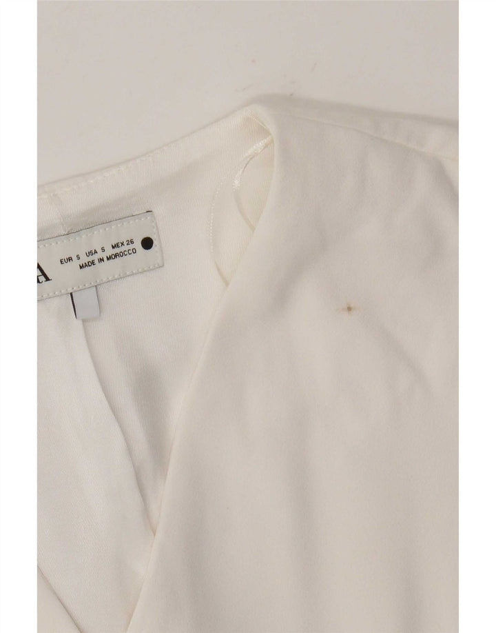Zara Γυναικείο Γιλέκο UK 10 Small White Polyester