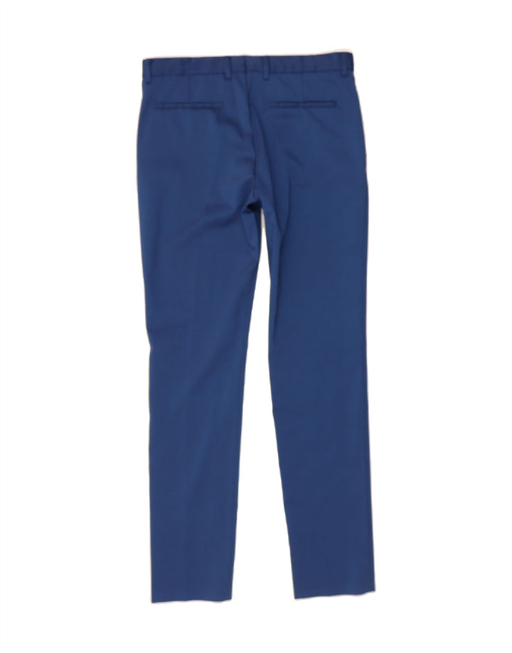 ZARA Mens Slim Chino Trousers EU 42 Large W32 L33 Blue Polyester Vintage Zara and Second-Hand Zara from Messina Hembry 