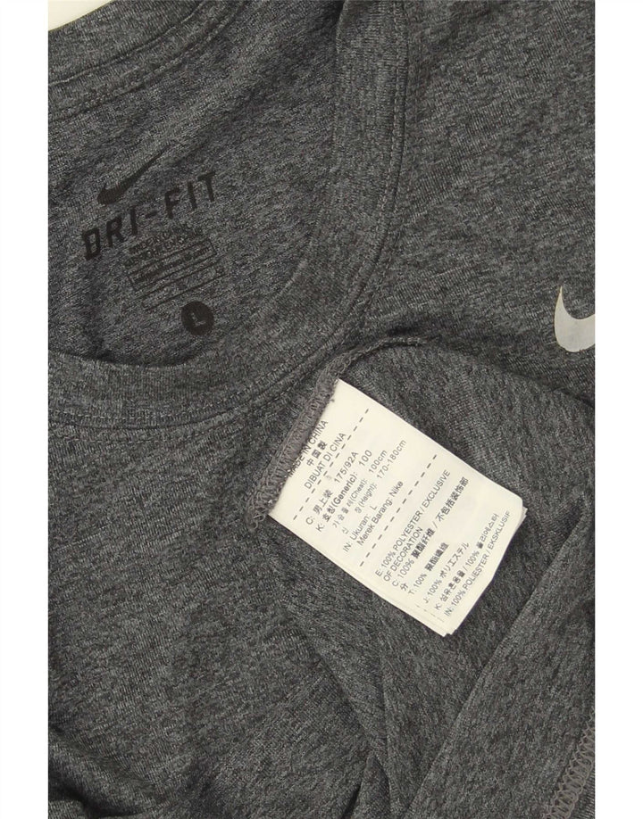 Ανδρικό μπλουζάκι Nike Dri Fit Τοπ με μεγάλο γκρι πολυεστέρα