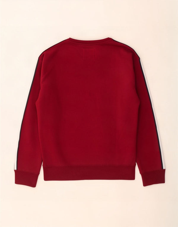 Hollister ανδρικό φούτερ Jumper Large Burgundy Colorblock Βαμβακερό