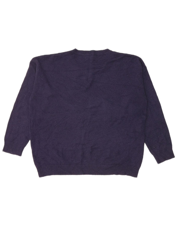 Marks & Spencer Γυναικείο πουλόβερ με λαιμόκοψη UK 16 Large Navy Blue