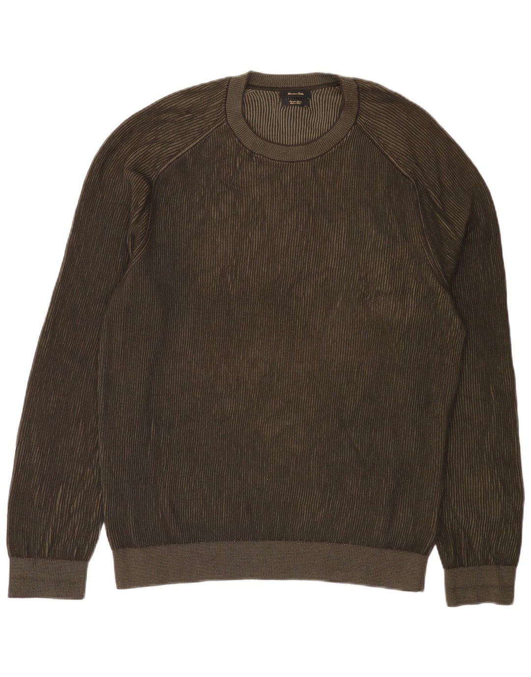 Ανδρικό πουλόβερ Massimo Dutti Crew Neck Jumper XL Χακί βαμβακερό