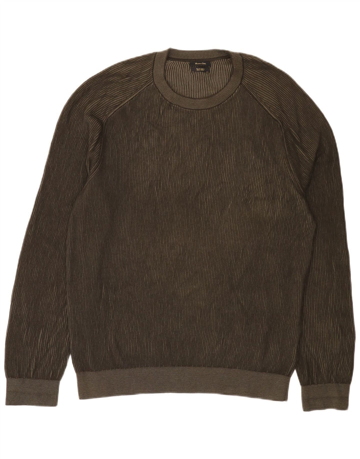 Ανδρικό πουλόβερ Massimo Dutti Crew Neck Jumper XL Χακί βαμβακερό