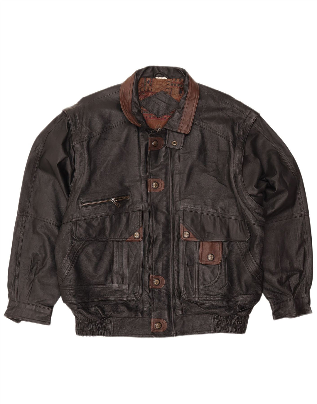 Vintage Ανδρικό Δερμάτινο Μπουφάν IT 50 Large Μαύρο Δερμάτινο