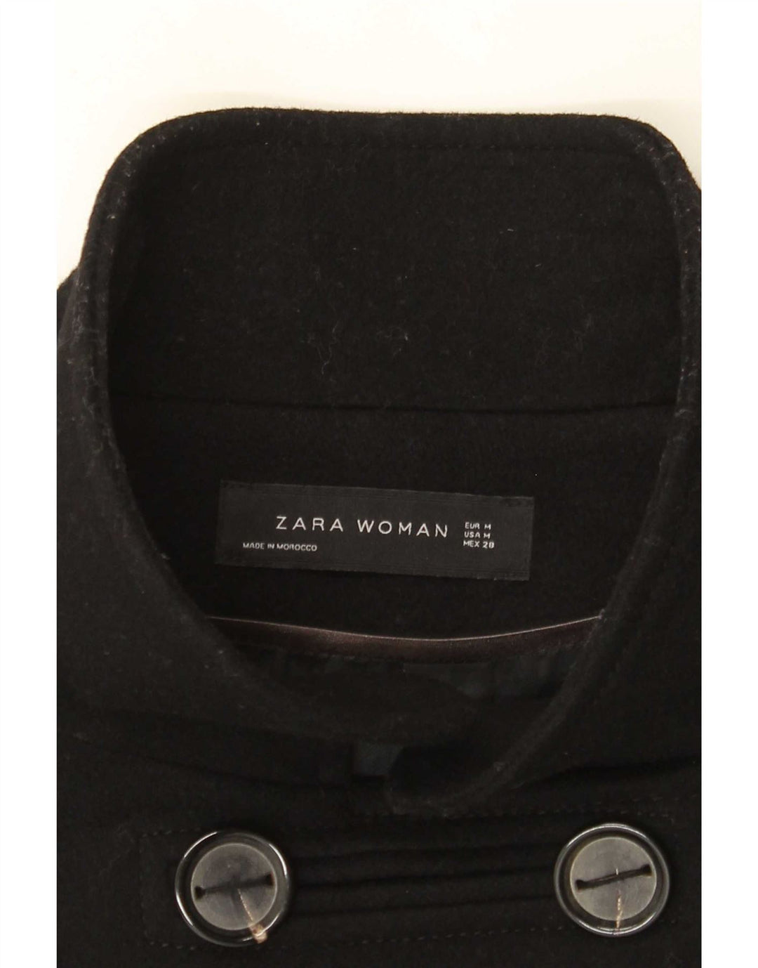 Zara Γυναικείο Παλτό UK 14 Medium Μαύρο