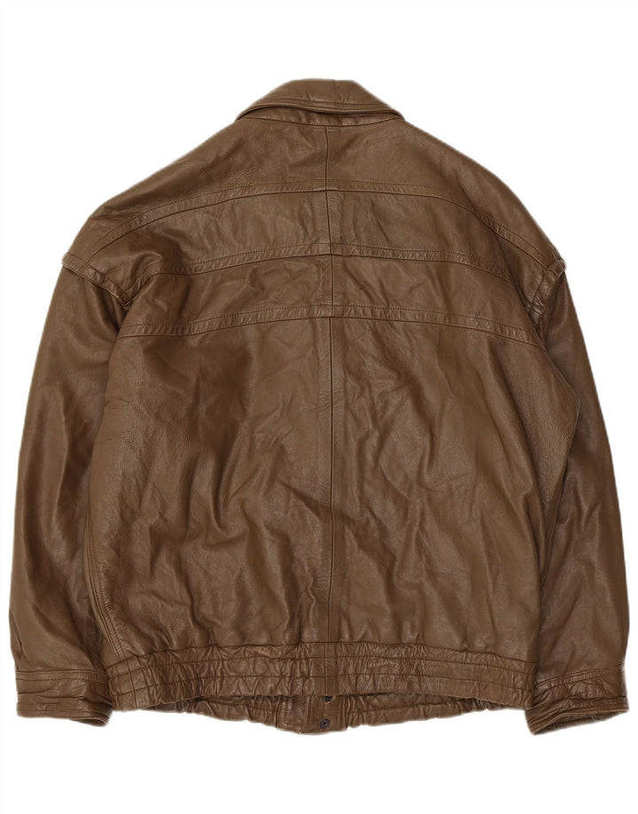 Vintage Ανδρικό Δερμάτινο Μπουφάν UK 40 Large Khaki Leather