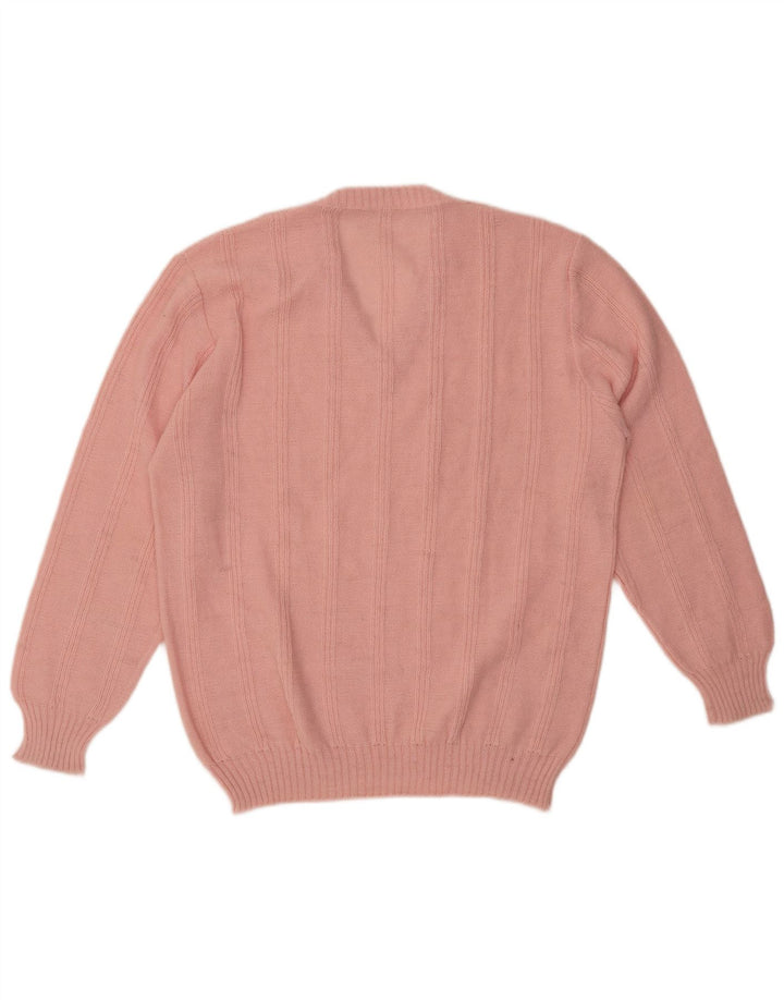 VINTAGE Γυναικείο πουλόβερ με V λαιμόκοψη UK 18 XL Ροζ