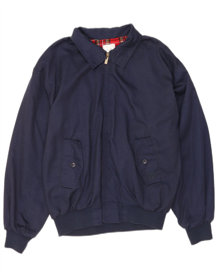 Vintage Ανδρικό Bomber Jacket UK 36 Small Navy Blue Polyester