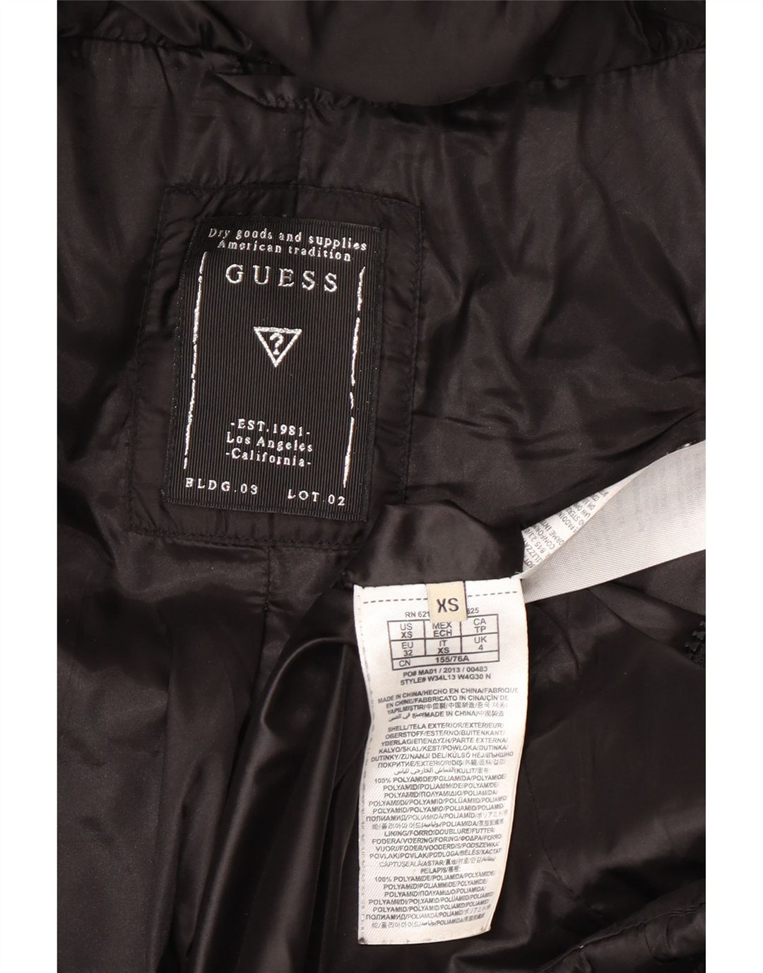 Guess Γυναικείο Υπερμεγέθη Παλτό UK 4 XS Μαύρο Πολυαμίδιο