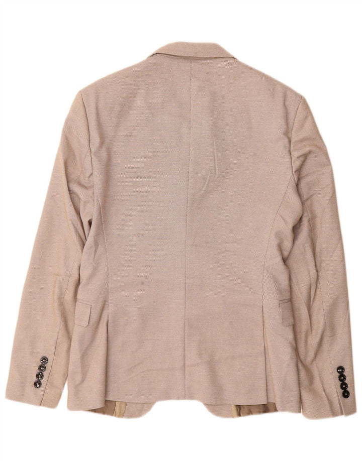 Zara Ανδρικό σακάκι μπλέιζερ με 2 κουμπιά EU 46 Small Beige Polyester