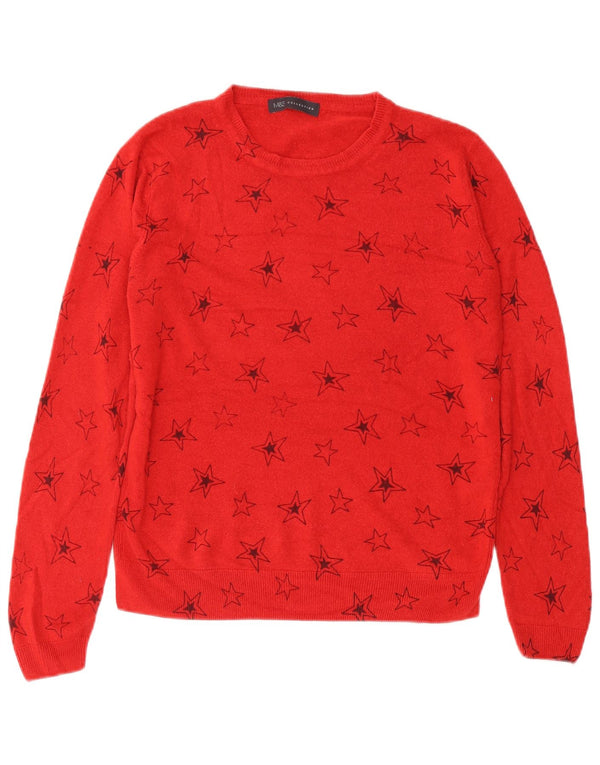 MARKS & SPENCER Γυναικείο πουλόβερ με λαιμόκαυστο UK 14 μεγάλο κόκκινο γεωμετρικό